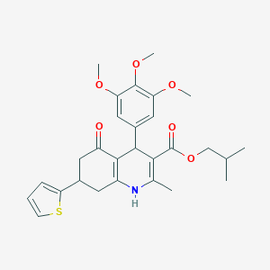 molecular formula C28H33NO6S B395282 Isobutyl 2-methyl-5-oxo-7-(2-thienyl)-4-(3,4,5-trimethoxyphenyl)-1,4,5,6,7,8-hexahydro-3-quinolinecarboxylate 
