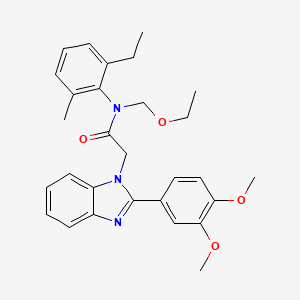 2-[2-(3,4-dimethoxyphenyl)-1H-benzimidazol-1-yl]-N-(ethoxymethyl)-N-(2-ethyl-6-methylphenyl)acetamide