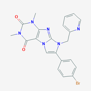 molecular formula C21H17BrN6O2 B395283 7-(4-bromophenyl)-1,3-dimethyl-8-(2-pyridinylmethyl)-1H-imidazo[2,1-f]purine-2,4(3H,8H)-dione CAS No. 442629-80-3