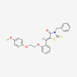 molecular formula C26H23NO4S2 B3952848 3-benzyl-5-{2-[2-(4-methoxyphenoxy)ethoxy]benzylidene}-2-thioxo-1,3-thiazolidin-4-one 