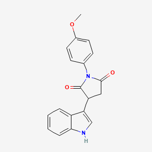 molecular formula C19H16N2O3 B3952907 3-(1H-indol-3-yl)-1-(4-methoxyphenyl)-2,5-pyrrolidinedione 