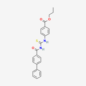 molecular formula C24H22N2O3S B3952910 propyl 4-({[(4-biphenylylcarbonyl)amino]carbonothioyl}amino)benzoate 