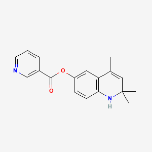 molecular formula C18H18N2O2 B3952940 2,2,4-trimethyl-1,2-dihydro-6-quinolinyl nicotinate 