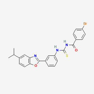 molecular formula C24H20BrN3O2S B3952947 4-bromo-N-({[3-(5-isopropyl-1,3-benzoxazol-2-yl)phenyl]amino}carbonothioyl)benzamide 