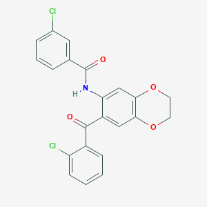 molecular formula C22H15Cl2NO4 B395295 3-chloro-N-[7-(2-chlorobenzoyl)-2,3-dihydro-1,4-benzodioxin-6-yl]benzamide 