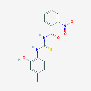 molecular formula C15H13N3O4S B3952974 N-{[(2-hydroxy-4-methylphenyl)amino]carbonothioyl}-2-nitrobenzamide 