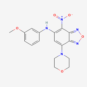 molecular formula C17H17N5O5 B3952993 N-(3-methoxyphenyl)-7-(4-morpholinyl)-4-nitro-2,1,3-benzoxadiazol-5-amine 