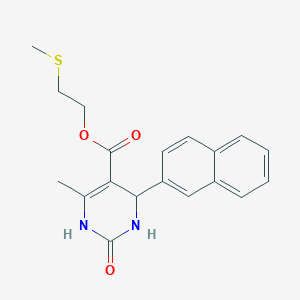 molecular formula C19H20N2O3S B395302 2-(Methylsulfanyl)ethyl 6-methyl-4-(2-naphthyl)-2-oxo-1,2,3,4-tetrahydro-5-pyrimidinecarboxylate 