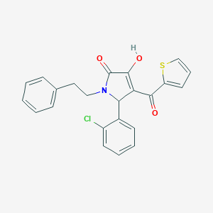 molecular formula C23H18ClNO3S B395306 5-(2-chlorophenyl)-3-hydroxy-1-phenethyl-4-(2-thienylcarbonyl)-1,5-dihydro-2H-pyrrol-2-one 
