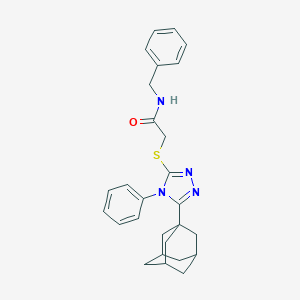2-{[5-(1-adamantyl)-4-phenyl-4H-1,2,4-triazol-3-yl]sulfanyl}-N-benzylacetamide