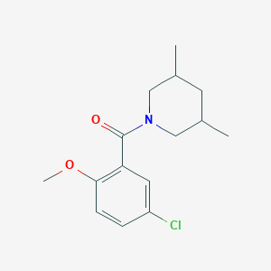 molecular formula C15H20ClNO2 B3953084 1-(5-chloro-2-methoxybenzoyl)-3,5-dimethylpiperidine 