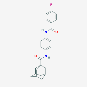 molecular formula C24H25FN2O2 B395309 N-{4-[(4-fluorobenzoyl)amino]phenyl}-1-adamantanecarboxamide 