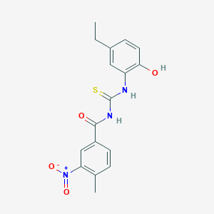 N-{[(5-ethyl-2-hydroxyphenyl)amino]carbonothioyl}-4-methyl-3-nitrobenzamide