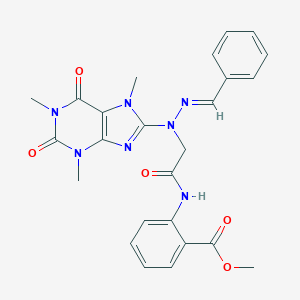 molecular formula C25H25N7O5 B395311 Methyl 2-[[2-[[(E)-benzylideneamino]-(1,3,7-trimethyl-2,6-dioxopurin-8-yl)amino]acetyl]amino]benzoate CAS No. 400070-24-8