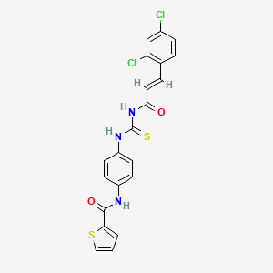 molecular formula C21H15Cl2N3O2S2 B3953145 N-{4-[({[3-(2,4-dichlorophenyl)acryloyl]amino}carbonothioyl)amino]phenyl}-2-thiophenecarboxamide 