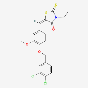 5-{4-[(3,4-dichlorobenzyl)oxy]-3-methoxybenzylidene}-3-ethyl-2-thioxo-1,3-thiazolidin-4-one