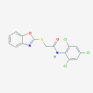 molecular formula C15H9Cl3N2O2S B395315 2-(1,3-benzoxazol-2-ylsulfanyl)-N-(2,4,6-trichlorophenyl)acetamide CAS No. 386764-66-5