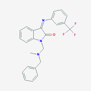 molecular formula C24H20F3N3O B395320 1-{[benzyl(methyl)amino]methyl}-3-{[3-(trifluoromethyl)phenyl]imino}-1H-indol-2-one 