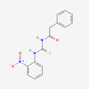 molecular formula C15H13N3O3S B3953210 N-{[(2-nitrophenyl)amino]carbonothioyl}-2-phenylacetamide 