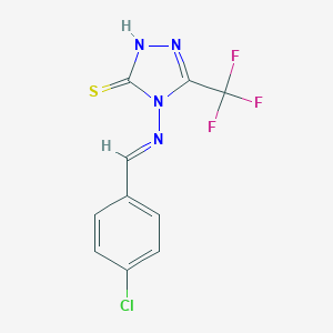 molecular formula C10H6ClF3N4S B395322 4-[(4-Chloro-benzylidene)-amino]-5-trifluoromethyl-4H-[1,2,4]triazole-3-thiol 