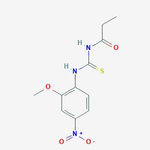 molecular formula C11H13N3O4S B3953221 N-{[(2-methoxy-4-nitrophenyl)amino]carbonothioyl}propanamide 