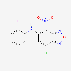 molecular formula C12H6ClIN4O3 B3953222 7-chloro-N-(2-iodophenyl)-4-nitro-2,1,3-benzoxadiazol-5-amine 