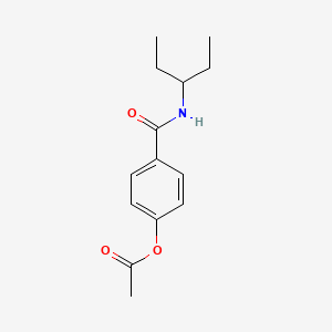 molecular formula C14H19NO3 B3953227 4-{[(1-ethylpropyl)amino]carbonyl}phenyl acetate 