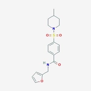 molecular formula C18H22N2O4S B395323 N-Furan-2-ylmethyl-4-(4-methyl-piperidine-1-sulfonyl)-benzamide 