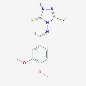 molecular formula C13H16N4O2S B395325 4-[(3,4-Dimethoxy-benzylidene)-amino]-5-ethyl-4H-[1,2,4]triazole-3-thiol 