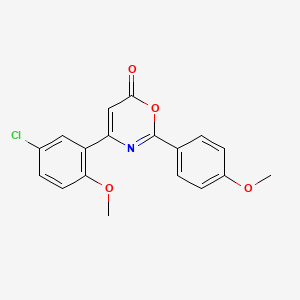 molecular formula C18H14ClNO4 B3953260 4-(5-Chloro-2-methoxyphenyl)-2-(4-methoxyphenyl)-1,3-oxazin-6-one 