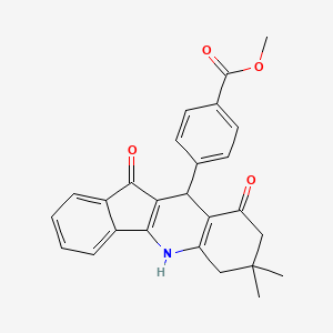 molecular formula C26H23NO4 B3953271 methyl 4-(7,7-dimethyl-9,11-dioxo-6,7,8,9,10,11-hexahydro-5H-indeno[1,2-b]quinolin-10-yl)benzoate 