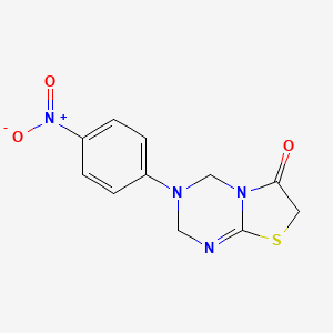 molecular formula C11H10N4O3S B3953289 3-(4-nitrophenyl)-3,4-dihydro-2H-[1,3]thiazolo[3,2-a][1,3,5]triazin-6(7H)-one 