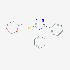 molecular formula C19H19N3O2S B395329 1,3-dioxan-4-ylmethyl 4,5-diphenyl-4H-1,2,4-triazol-3-yl sulfide 