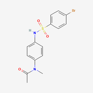 molecular formula C15H15BrN2O3S B3953296 N-(4-{[(4-bromophenyl)sulfonyl]amino}phenyl)-N-methylacetamide 