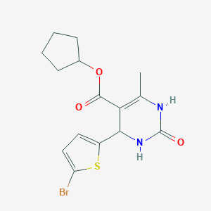 molecular formula C15H17BrN2O3S B395330 Cyclopentyl 4-(5-bromo-2-thienyl)-6-methyl-2-oxo-1,2,3,4-tetrahydro-5-pyrimidinecarboxylate 