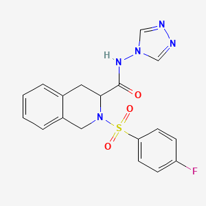 molecular formula C18H16FN5O3S B3953317 2-[(4-fluorophenyl)sulfonyl]-N-4H-1,2,4-triazol-4-yl-1,2,3,4-tetrahydro-3-isoquinolinecarboxamide 