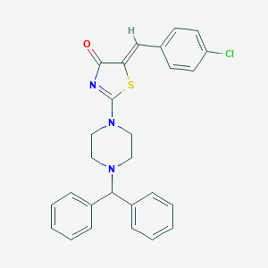 molecular formula C27H24ClN3OS B395332 2-(4-benzhydrylpiperazino)-5-[(Z)-1-(4-chlorophenyl)methylidene]-1,3-thiazol-4-one 