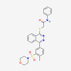 molecular formula C27H26N4O4S2 B3953320 2-({4-[4-methyl-3-(morpholin-4-ylsulfonyl)phenyl]phthalazin-1-yl}sulfanyl)-N-phenylacetamide 