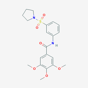 molecular formula C20H24N2O6S B395333 3,4,5-trimethoxy-N-[3-(1-pyrrolidinylsulfonyl)phenyl]benzamide 