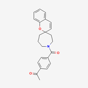 molecular formula C23H23NO3 B3953343 1-[4-(1H-spiro[azepane-4,2'-chromen]-1-ylcarbonyl)phenyl]ethanone 