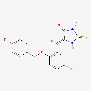 5-{5-bromo-2-[(4-fluorobenzyl)oxy]benzylidene}-3-methyl-2-thioxo-4-imidazolidinone