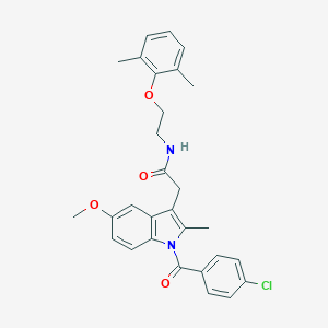 molecular formula C29H29ClN2O4 B395338 2-[1-(4-chlorobenzoyl)-5-methoxy-2-methyl-1H-indol-3-yl]-N-[2-(2,6-dimethylphenoxy)ethyl]acetamide 