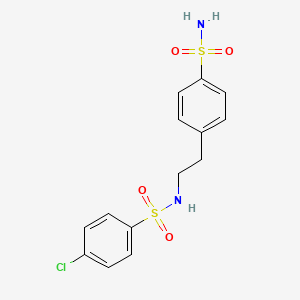 molecular formula C14H15ClN2O4S2 B3953409 4-CHLORO-N-[2-(4-SULFAMOYLPHENYL)ETHYL]BENZENE-1-SULFONAMIDE 