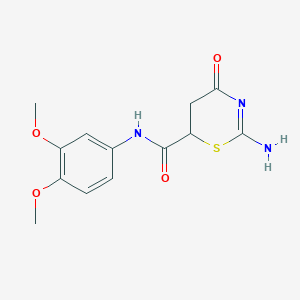 molecular formula C13H15N3O4S B3953443 2-amino-N-(3,4-dimethoxyphenyl)-4-oxo-5,6-dihydro-4H-1,3-thiazine-6-carboxamide 