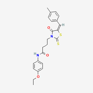 molecular formula C23H24N2O3S2 B3953448 N-(4-ethoxyphenyl)-4-[5-(4-methylbenzylidene)-4-oxo-2-thioxo-1,3-thiazolidin-3-yl]butanamide 