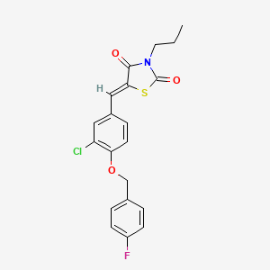 molecular formula C20H17ClFNO3S B3953456 5-{3-chloro-4-[(4-fluorobenzyl)oxy]benzylidene}-3-propyl-1,3-thiazolidine-2,4-dione 