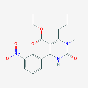 molecular formula C17H21N3O5 B395346 Ethyl 1-methyl-4-(3-nitrophenyl)-2-oxo-6-propyl-1,2,3,4-tetrahydro-5-pyrimidinecarboxylate 
