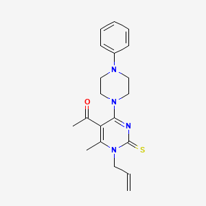 molecular formula C20H24N4OS B3953487 1-[1-allyl-6-methyl-4-(4-phenyl-1-piperazinyl)-2-thioxo-1,2-dihydro-5-pyrimidinyl]ethanone CAS No. 6598-92-1