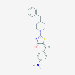 molecular formula C24H27N3OS B395349 2-(4-benzyl-1-piperidinyl)-5-[4-(dimethylamino)benzylidene]-1,3-thiazol-4(5H)-one 