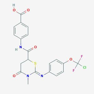 molecular formula C20H16ClF2N3O5S B395350 4-({[2-({4-[Chloro(difluoro)methoxy]phenyl}imino)-3-methyl-4-oxo-1,3-thiazinan-6-yl]carbonyl}amino)benzoic acid 
